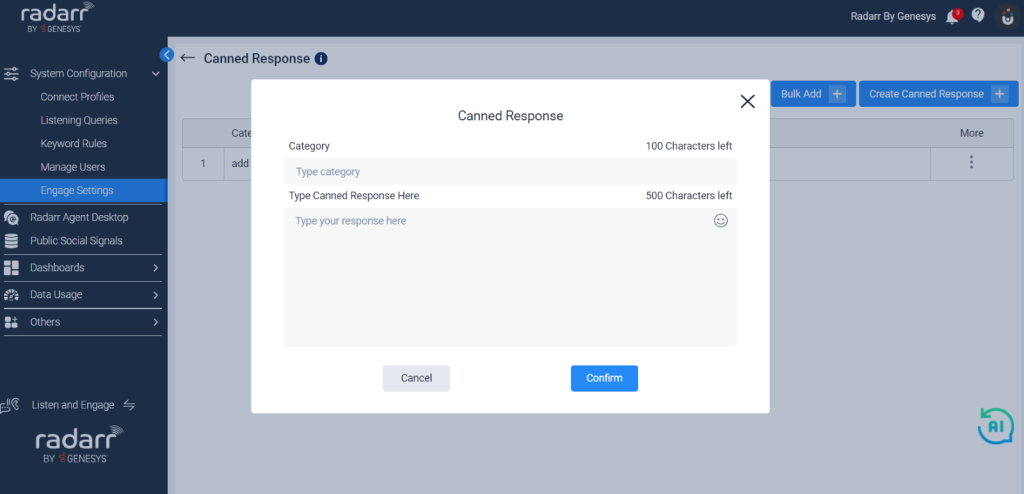 How to create canned responses in Engage? - Radarr by Genesys Help and ...